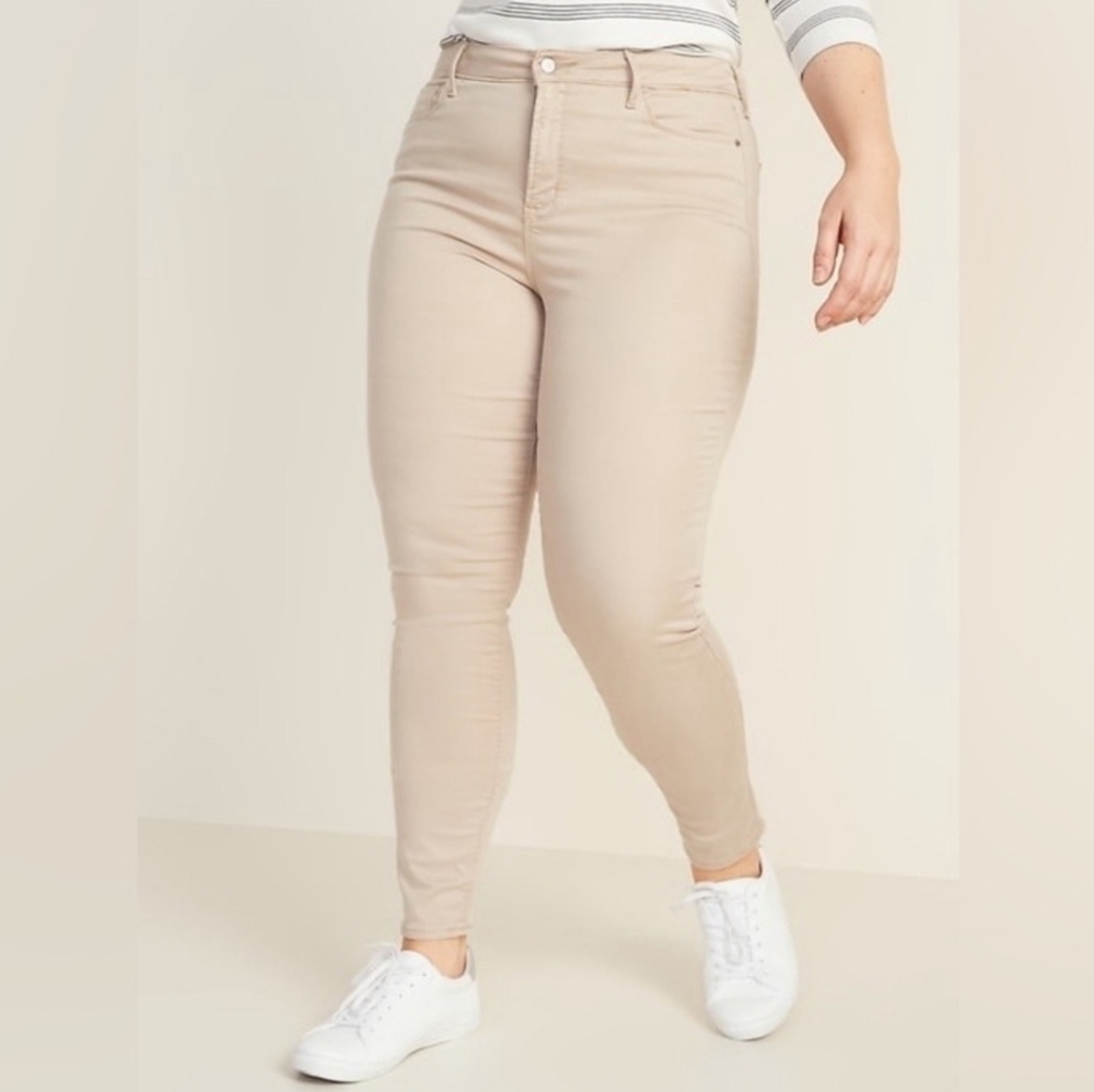 old navy rockstar super skinny high rise Khaki Pants, Secret Slim Pockets, Sz 16